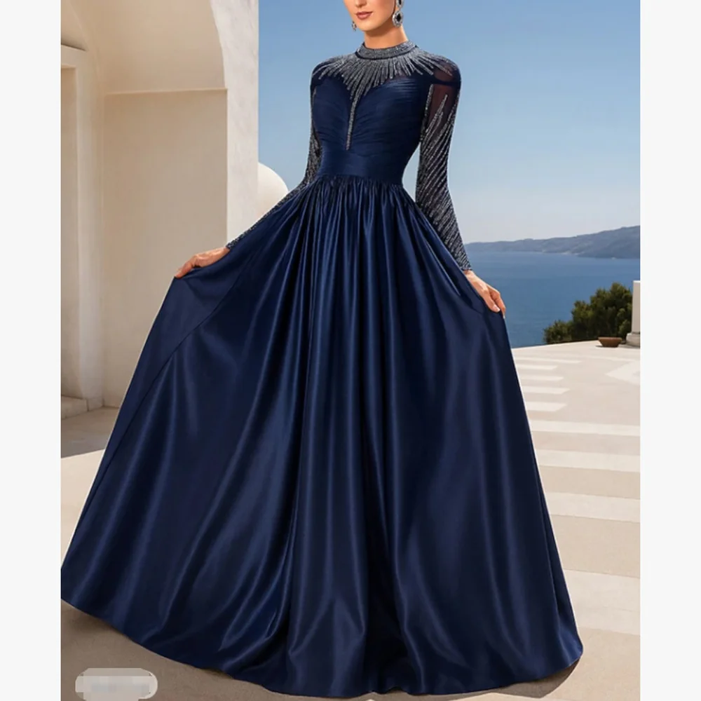 

Customized New In Elegant Long Beads Mother of the Bride Dresses Floor-Length A-Line Wedding Guest Party Groom Dress 2026