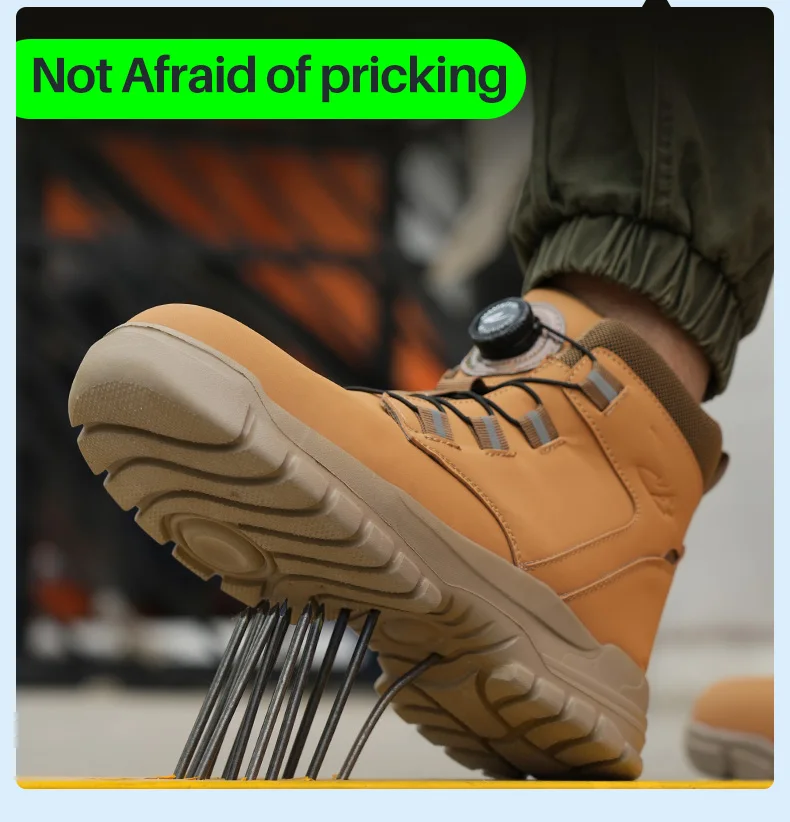 Neue Sicherheitsstiefel für Männer, unzerstörbare Arbeitsschuhe, Sneakers mit Stahlkappe, Schutzstiefel, stoßfest, durchtrittsicher, wasserdicht. – Detail 7