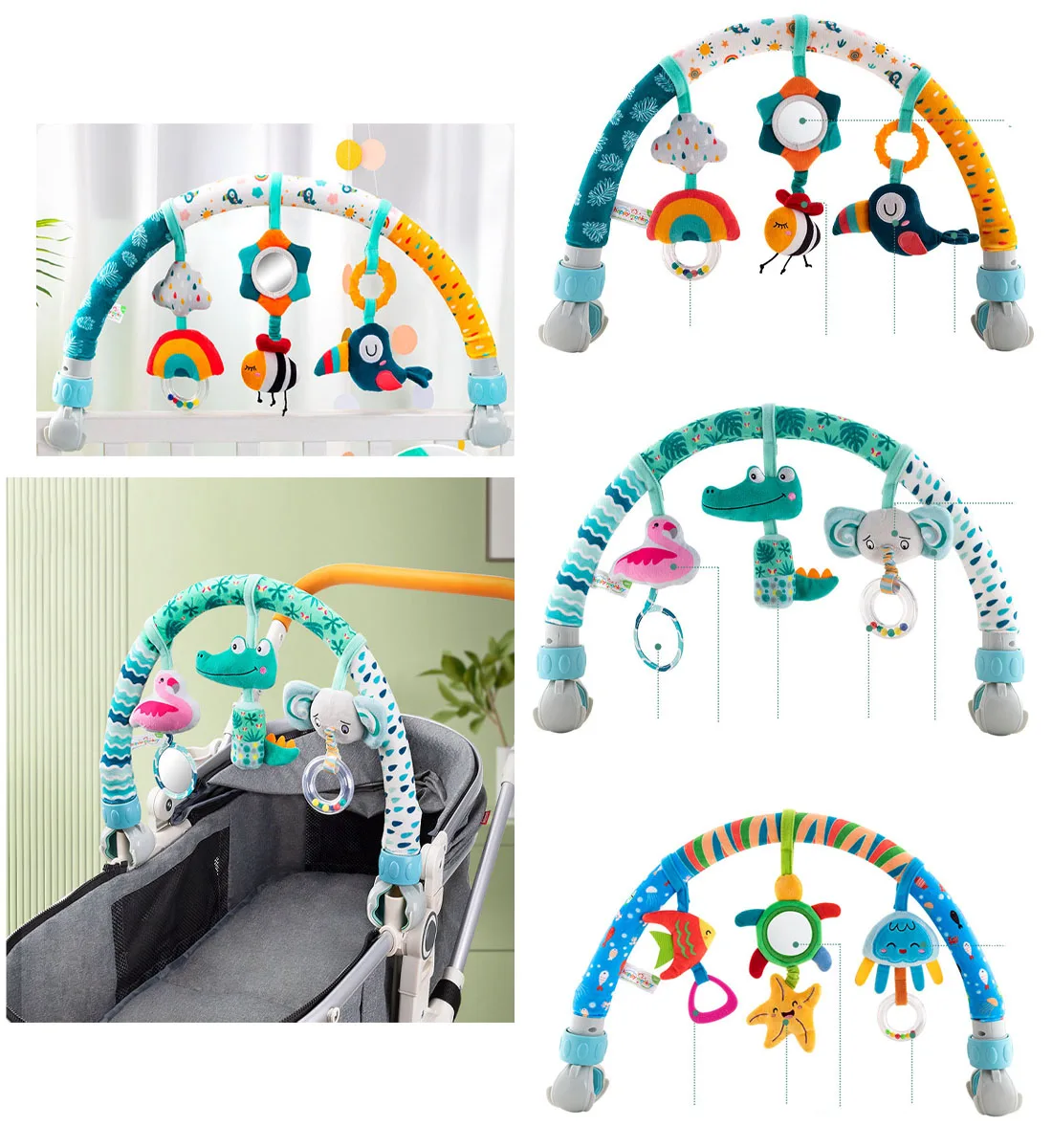 Baby Toy Toddler Cribs Cradles Hanging Bell Baby Stuff Newborn Stroller Stroller Play Arch Bed Toys for Babies 0 12 Months