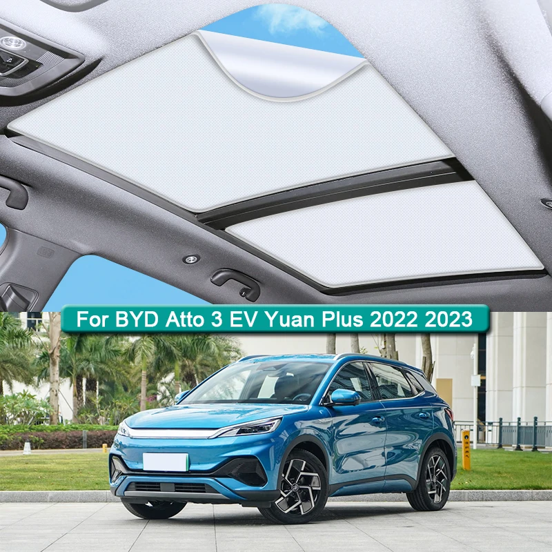 

Roof Sunshade For BYD Atto 3 EV Yuan Plus 2022 2023 Car Electrostatic Adsorption Sunroof Sunshade Skylight Blind Shading Sticker