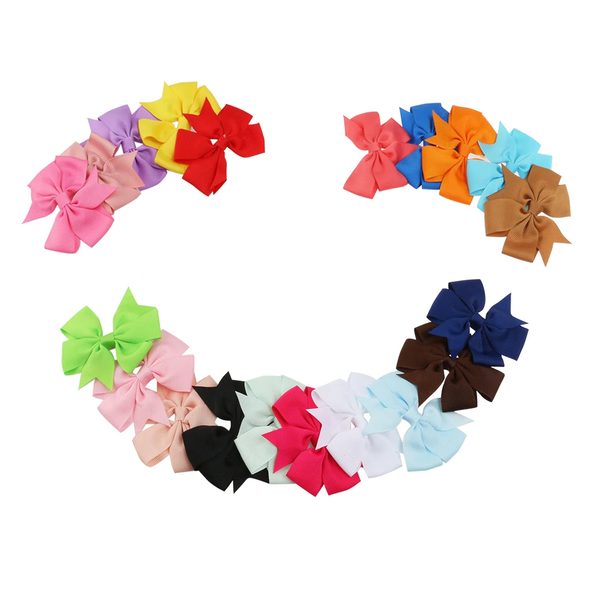 

Boutique Hair Clips for Children Multicolor Satin Ribbon Alligator Clips Baby Girls Hair Bows Alligator Clip Bows