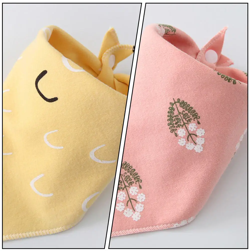 

5pcs Baby Saliva Towels Double Layer Bibs Cotton Cartoon Burp Cloths Toddler Dribble Lightweight Compact Easy Carry Healthy