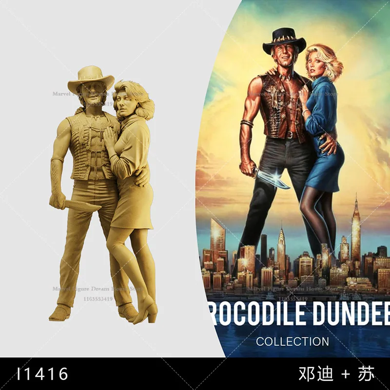 1/64 1/43 1/35 Scale Miniature Scene Doll Crocodile Hunter Expert Dundee  Journalist Su Un-panited White Mini Action Figure