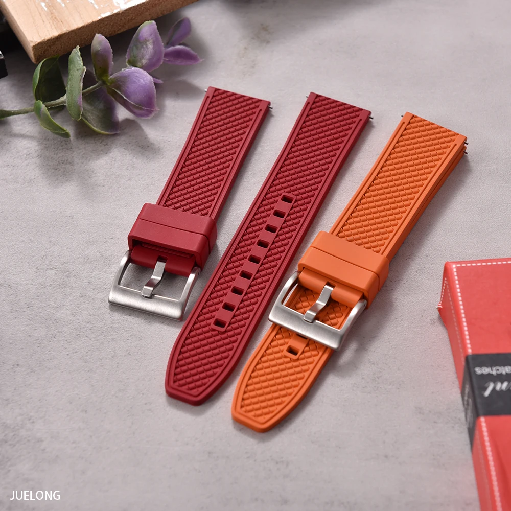 2025 NewFKM سوار ساعة مطاطي 18 ملم/20 ملم/22 ملم/24 ملم | حزام غوص سريع التحرير مقاوم للماء ومضاد للحساسية لـ Seiko/Citizen/Garmin #3