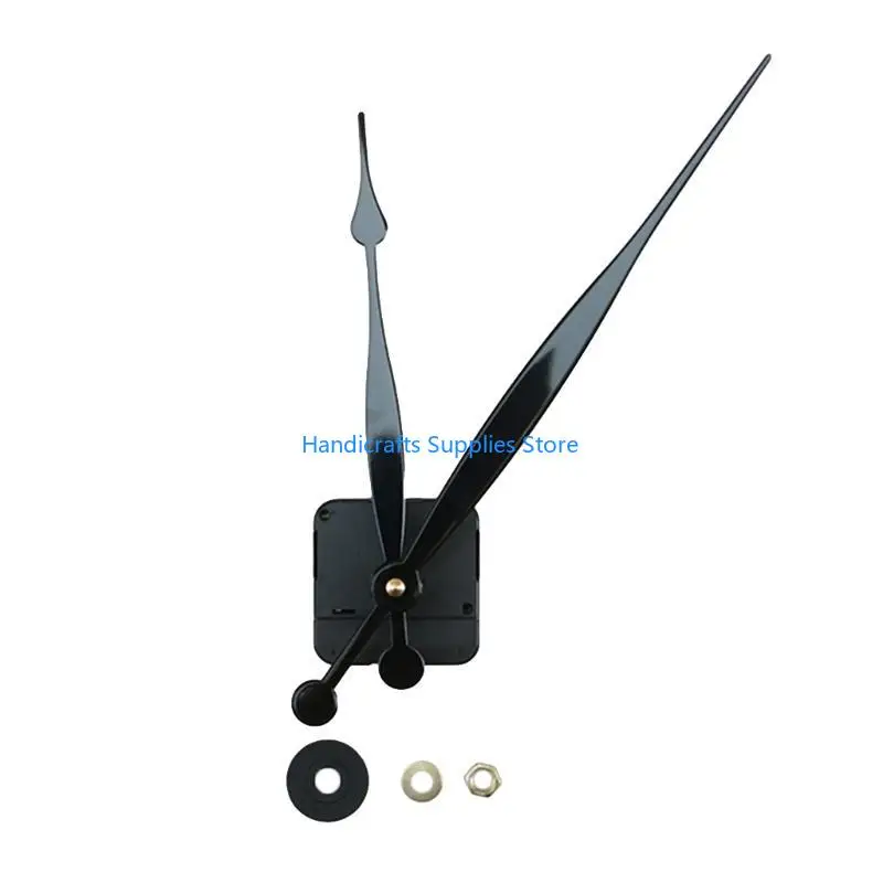 R1WA High Torque Long Shaft Silent Clock Movement Mechanism with 2 Different Size Clock Hands Repair Tool Parts Replacement