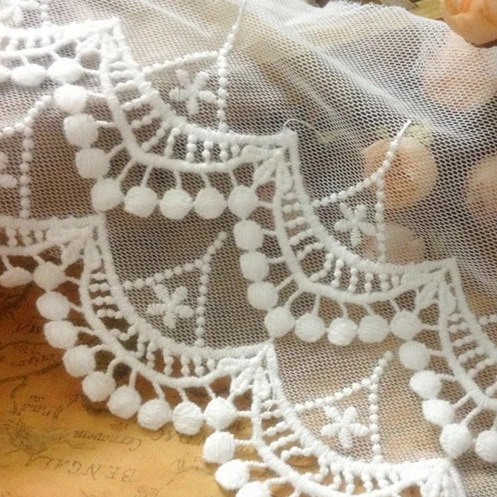 15yards A-1071 Hollow pure cotton water-soluble mesh yarn 2 double-layer lace DIY clothing accessories 14cm mixed batch