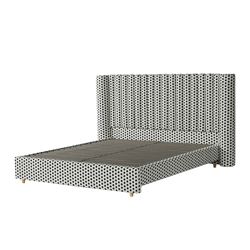 Light French retro polka dot bed ins wind atmosphere master bedroom 1.8 meters double wedding bed princess bed hotel bed