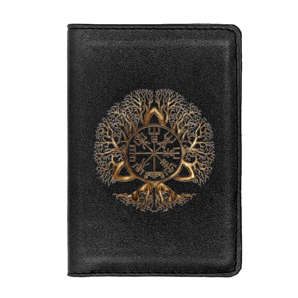 Classic Tree of Life design Passport Cover Men Women Leather Slim ID Card Travel Holder Pocket Wallet Purse Money Case