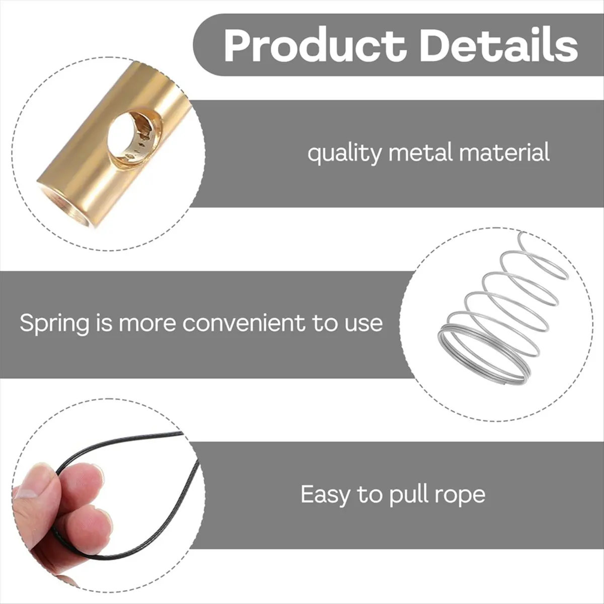 AA83 2 Sets Gate Cable Pull String,Adjustable Spring Door Opener, 2-6 Inch for Metal and Wooden Fences in Garden
