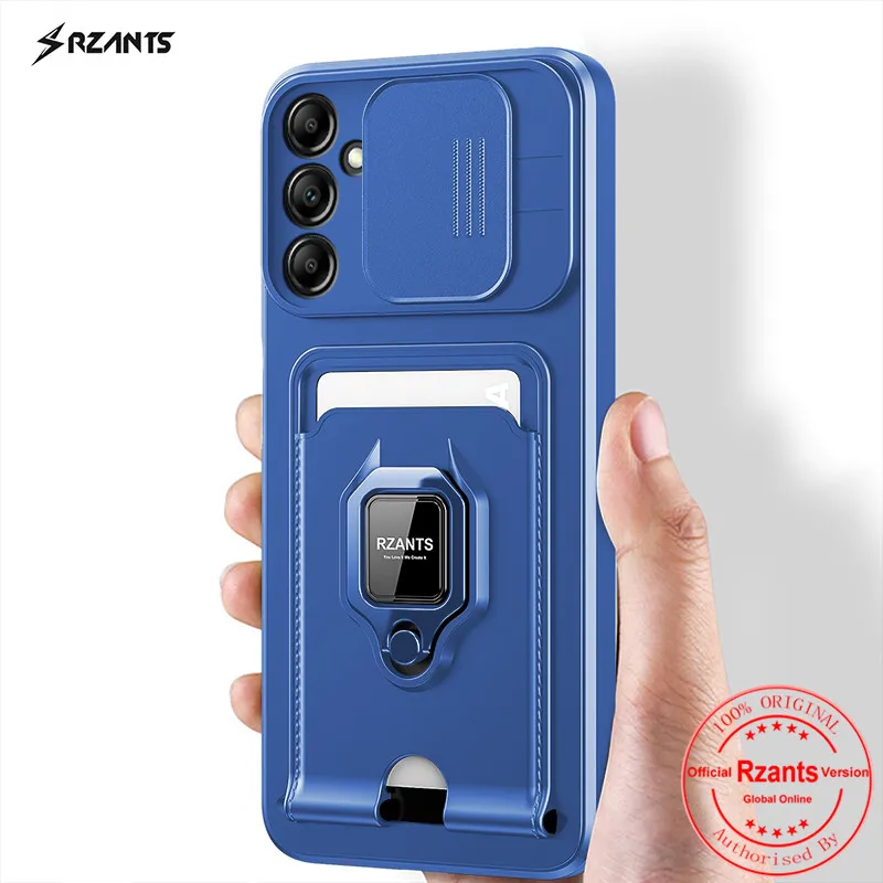 Rzants For Samsung Galaxy A14 A34 A54 5G A24 4G Camera Protection Phone Case[Bison]Smooth Push-pull Card Slot Ring Casing Cover