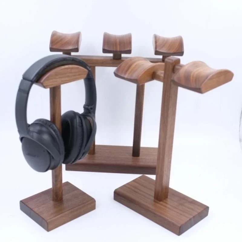 North American Black Walnut Earphone Stand Custom Wood Head Mounted Headphone Display Rack Personalize Earphone Storage Rack