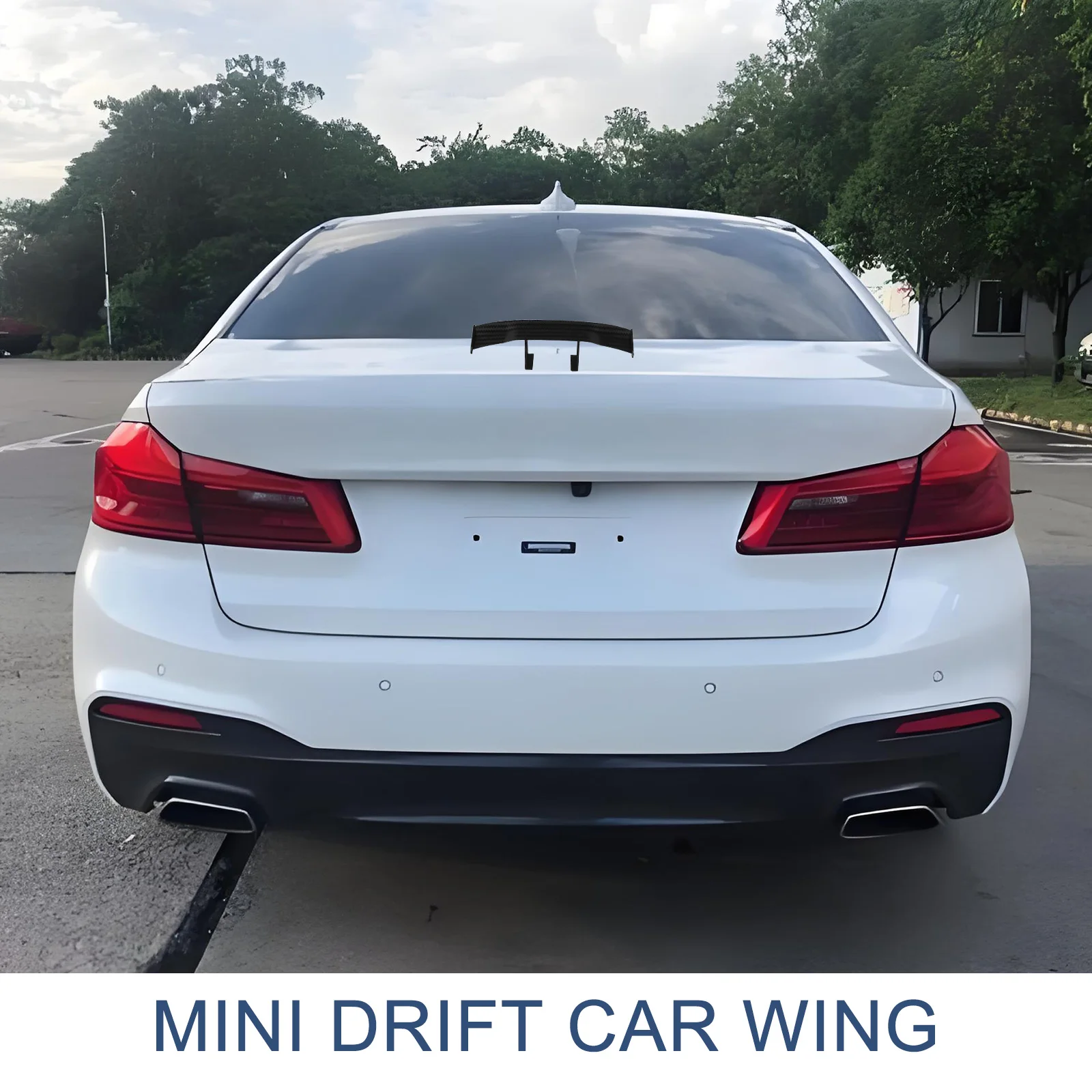 

Universal Car Tail Vehicle Decor License Plate Protection Durable Carbon Fiber Style Auto Modification Trim Mini Drift Wing