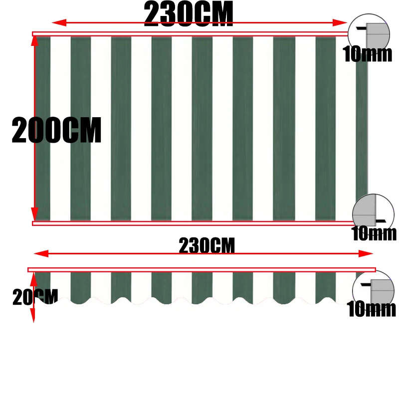 NONE Benutzerdefinierte Größe 300GSM wasserdichter Stoff für Cafe Shop Store Banner Outdoor Teleskopzelt Sonnenschirm Markisentuch 3