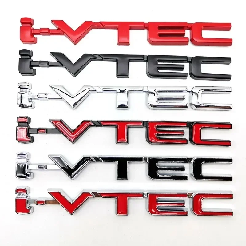 3D Metal Car Letters Trunk Emblem Badge Decal I VTEC Sticker For Honda City Civic Accord Jazz CRV IVTEC I-VTEC Logo Accessories