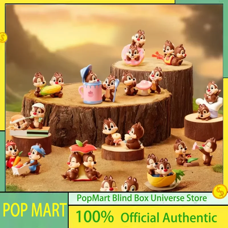 

POPMART натуральная фигурка Disney Chip 'N' Dale, серия игривых братьев, слепая коробка, подарок, загадочная коробка, украшения, фигурка-сюрприз