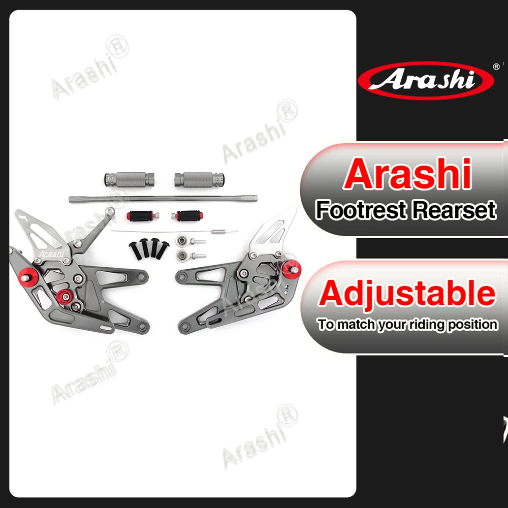 Arashi For YAMAHA YZF R6 03-05 Motorcycles CNC Adjustable Rearsets Footrest Foot Rest Accessorise YZFR6 YZF-R6 2003 2004 2005