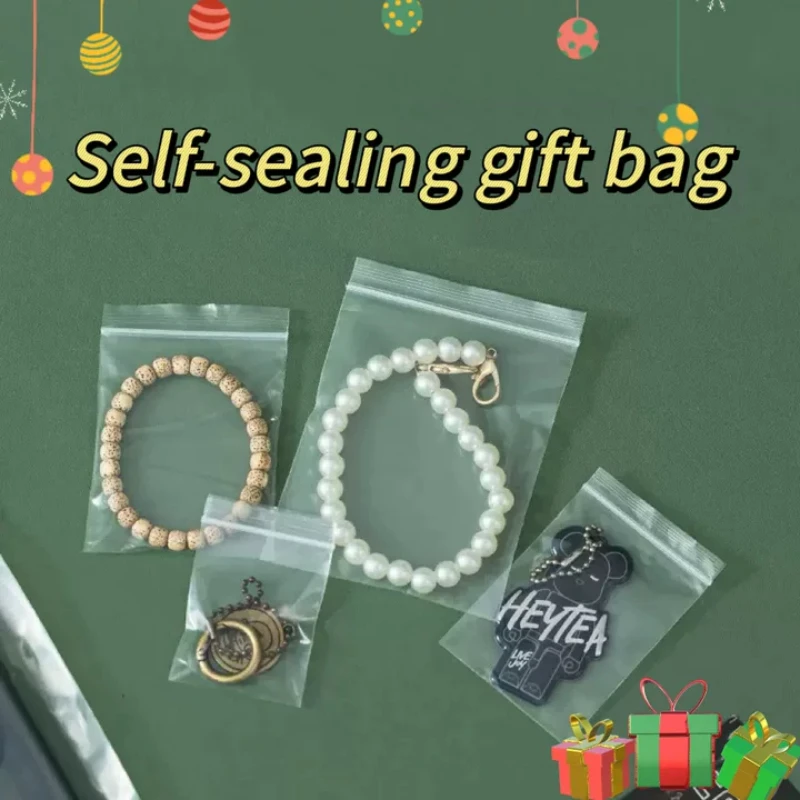 100Pcs Thicken Zipper Sealed Bags Clear Plastic Storage Bag for Small Jewelry Food Packing Reclosable Ziplock Sealing Bags