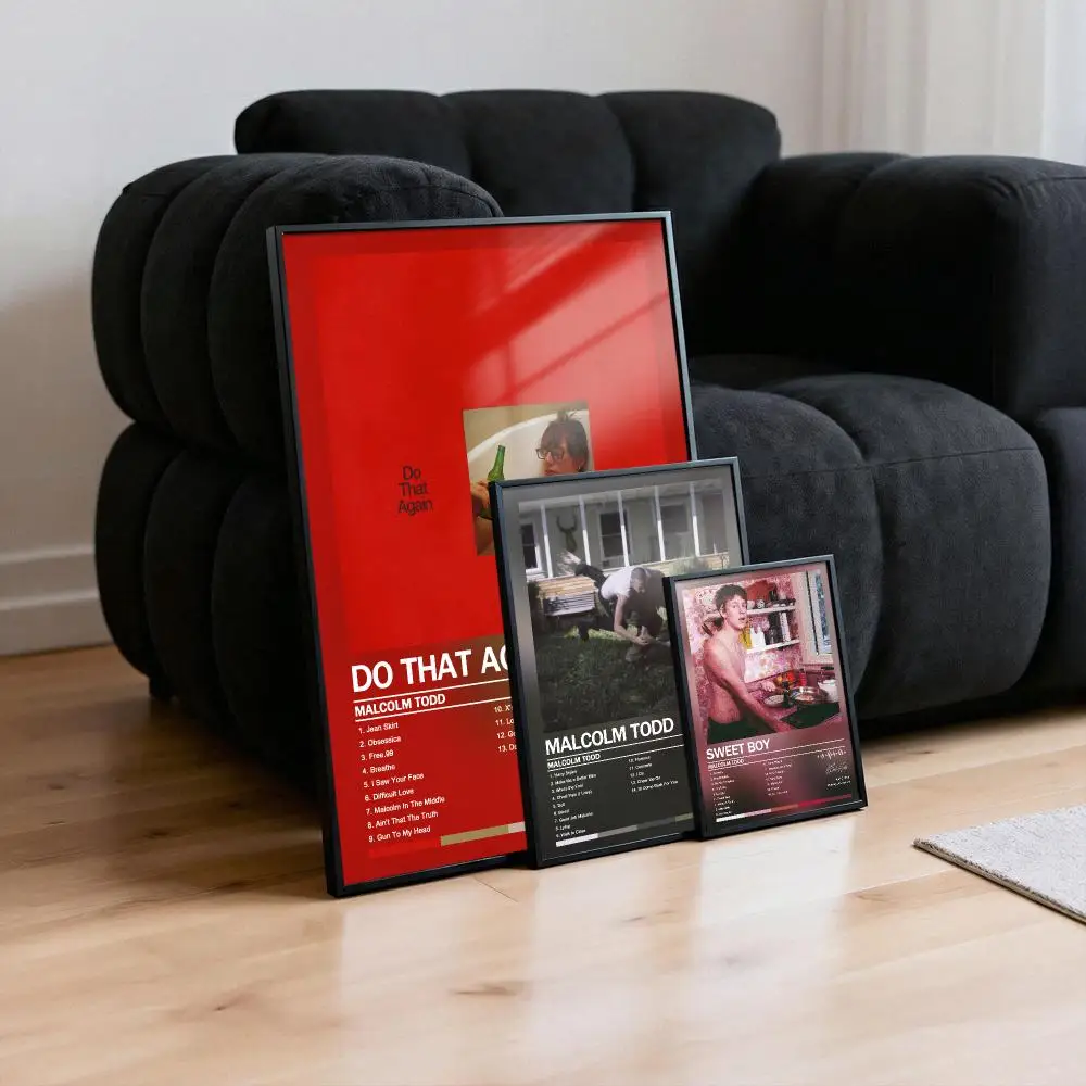 Poster Peelable Self-Adhesive Album Cover Poster Stickers, Frameless Wall Art for Singer Band Pop Rap Bedroom Malcolm Todd
