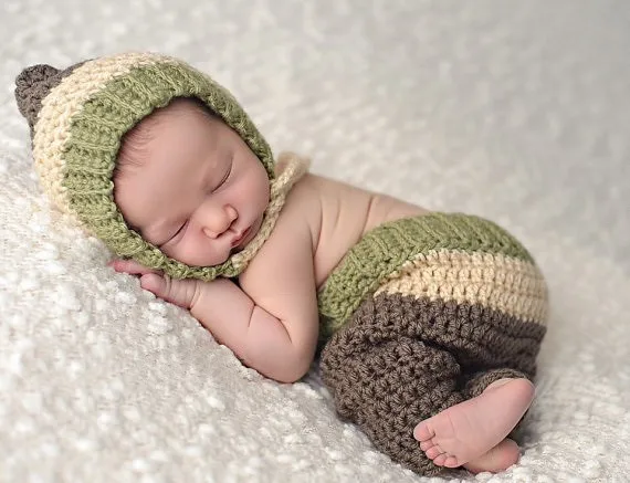 

Special clearance - Newborn Pure handmade crochet hat + Pants 2pcs set newborn photo prop 0-3 month