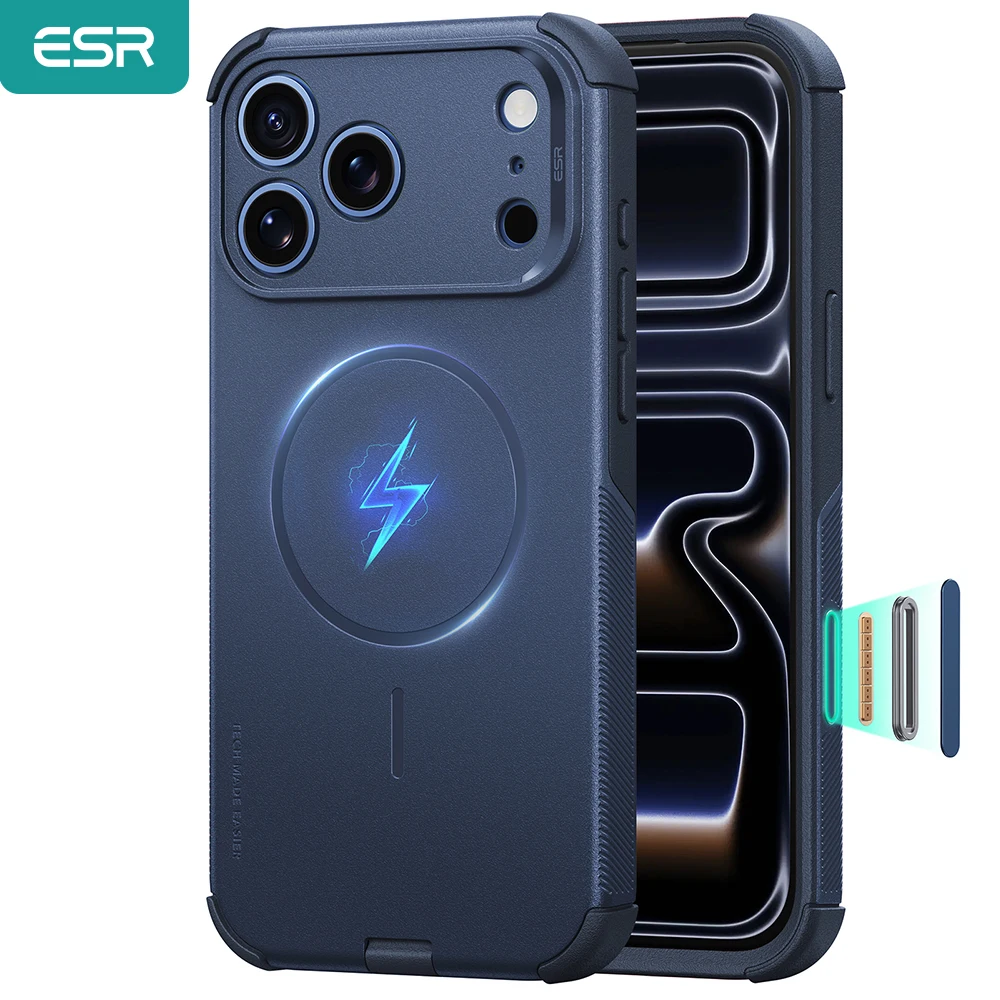 ESR für 17 Pro Max Hülle mit Kamera-Bedienknopf, militärisch geprüfte Schutzhülle mit Magnetfunktion für iPhone 16 & 17 & 17 Air & 16 Pro