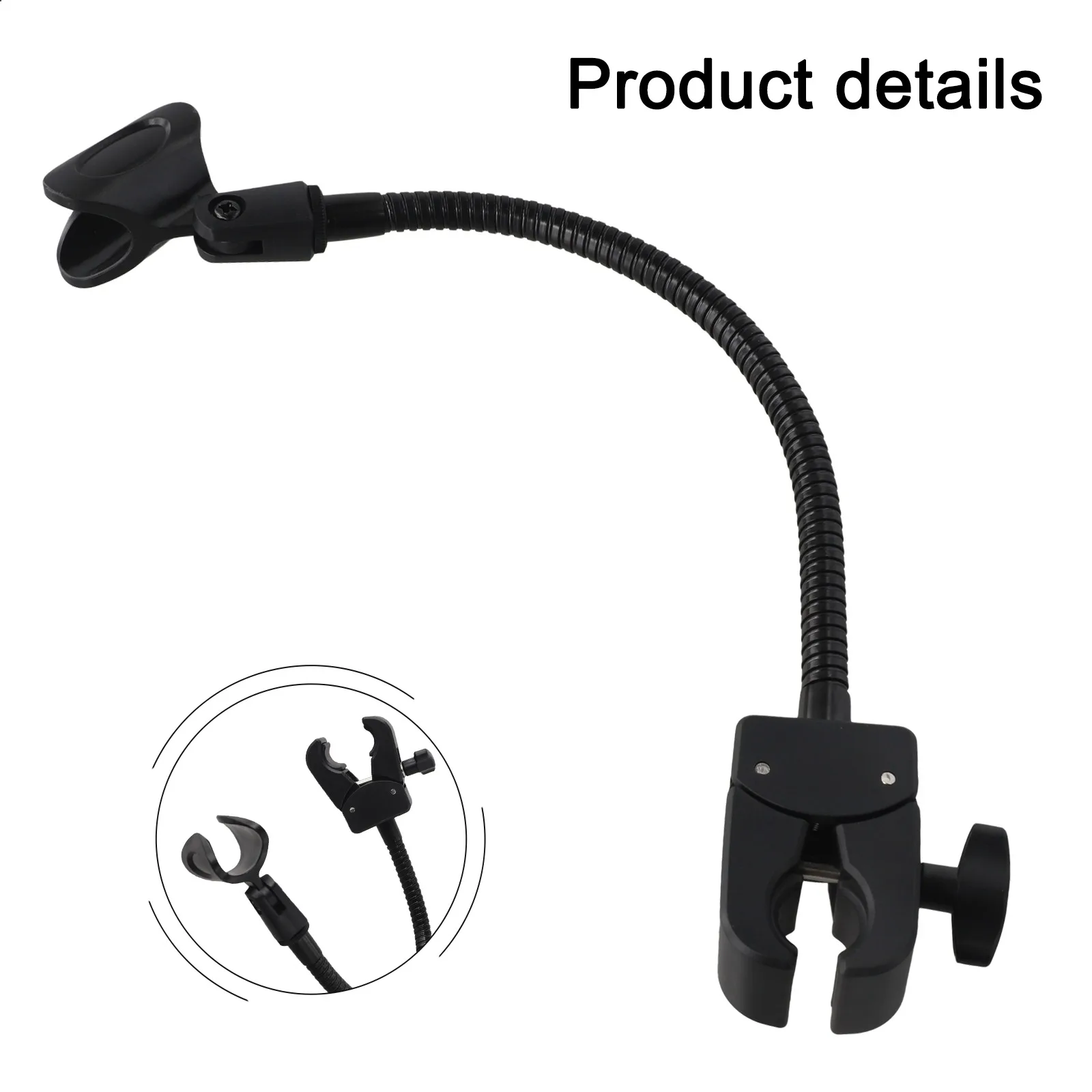 

Adjustable Phone Mic Clamp Desktop Microphone Hose Gooseneck Bracket Clip For Tripod Desktop Expansion Holder Accessories