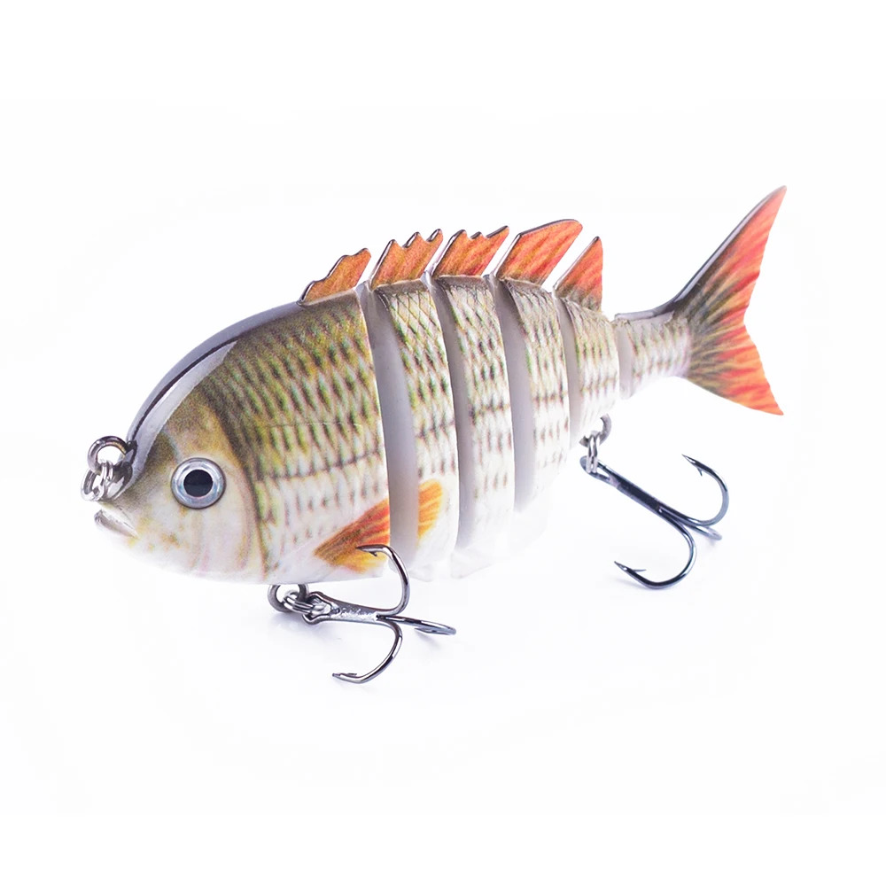 Hanlin 7.5cm 14.5g Multi Jointed Fishing Lures Sinking Shad Baits Wobbler Hard Body Swimbait Lifelike Sunfish Bass Tackle