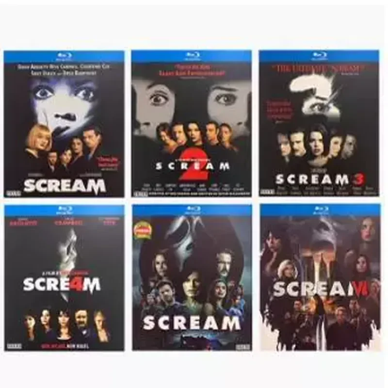 BD Blu-ray Disc Scream 1-6 American Horror Movie High Definition 6-Disc Box