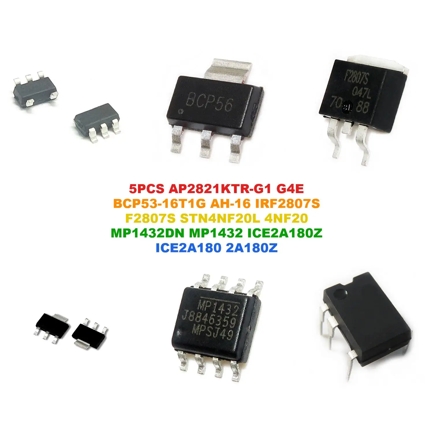 AP2821KTR-G1 G4E BCP53-16T1G AH-16 IRF2807S F2807S STN4NF20L 4NF20 MP1432DN MP1432 ICE2A180Z ICE2A180 2A180Z