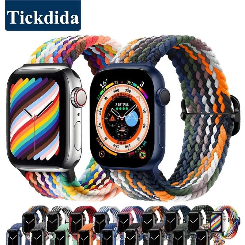 

Loop Nylon Strap for Apple Watch Ultra Band 49mm 45mm 44mm 38/40/41mm Smartwatch Bracelet for Apple Watch Series 8 7 4 5 SE 6