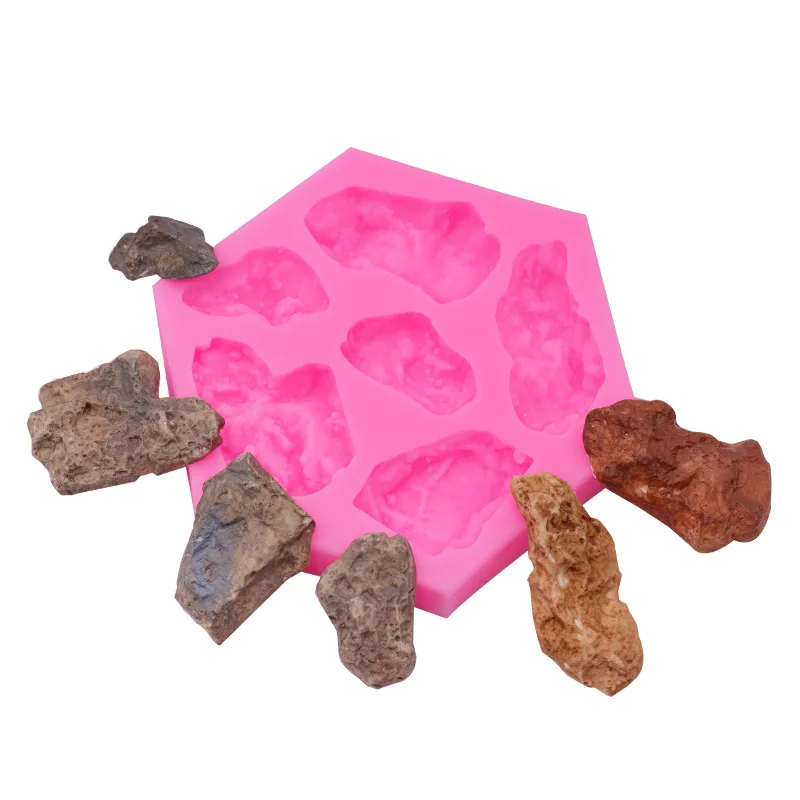 Emulational Rockery Stone Silicone Mold DIY Candy Chocolate Fondant Cake Baking Mould