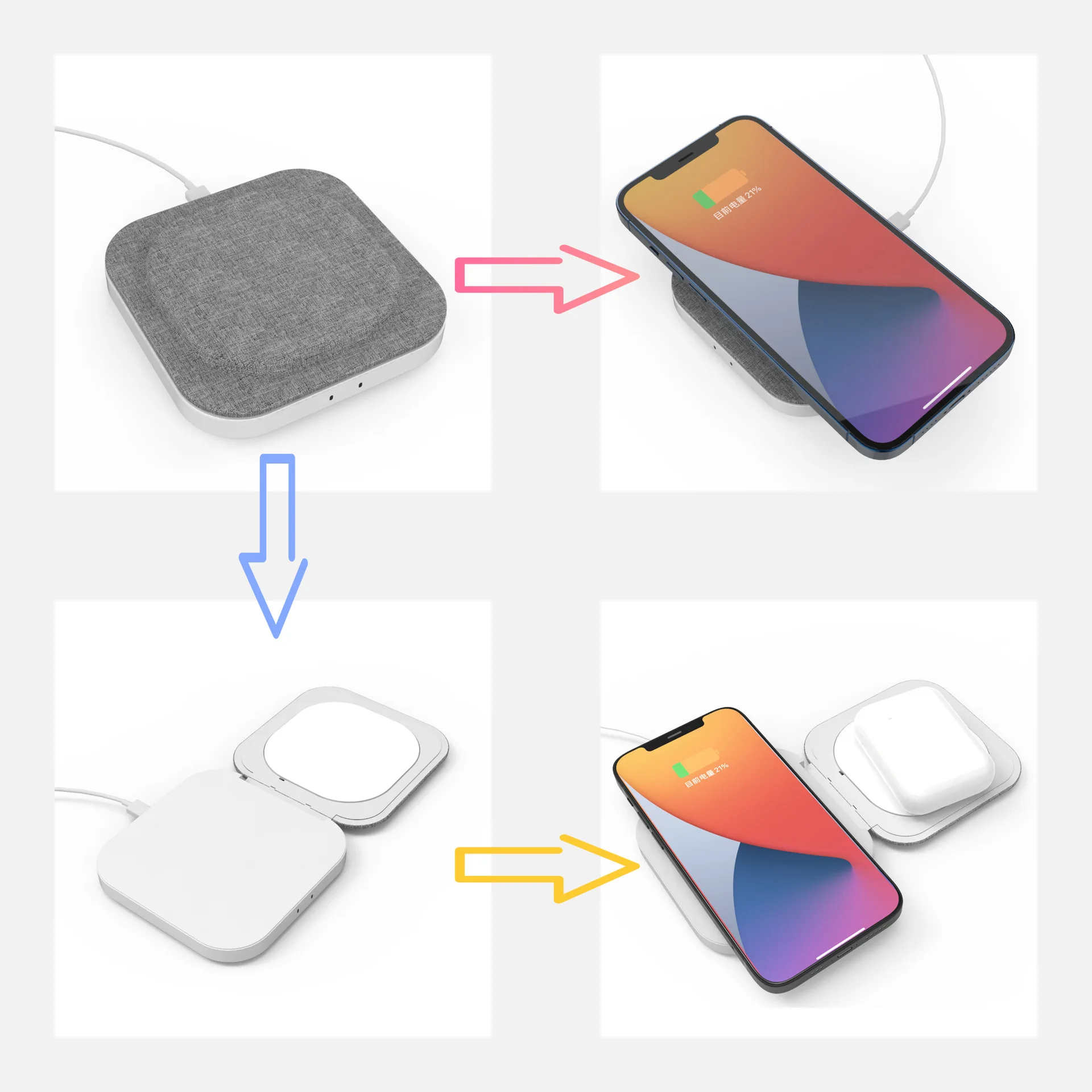 New 3in1 wireless charger suitable for iPhone 13 series, foldable three-in-one wireless charging