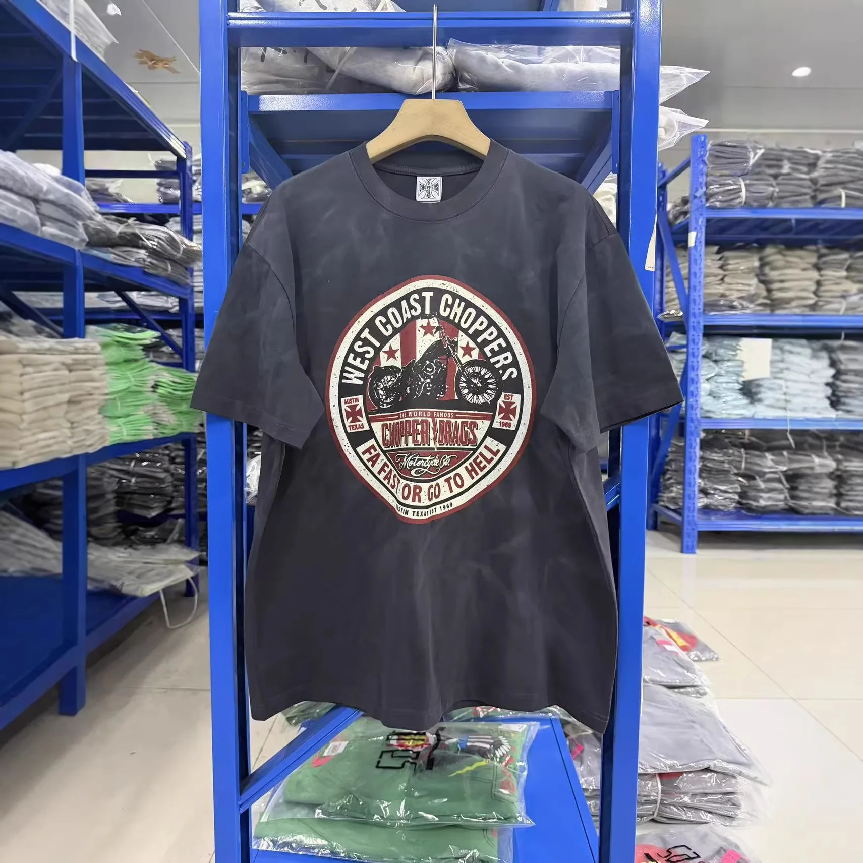 

West Coast Choppers 26SS - Vintage Washed Antique T-Shirt Inspired by 1972 West Coast Retro Modified Car