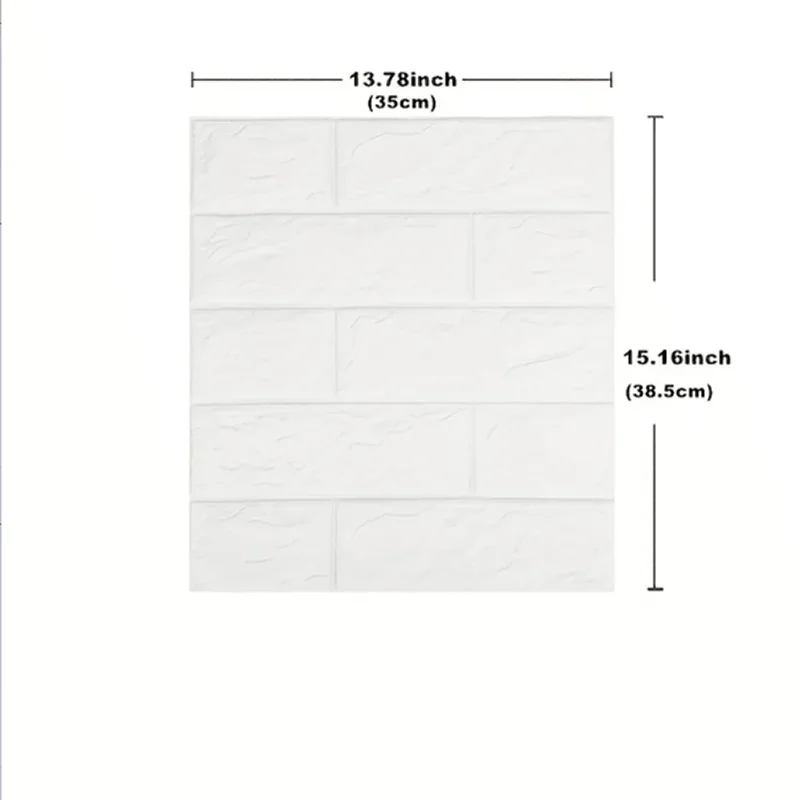 10pcs DIY 3D Foam Brick Soft Wallpaper Wall Decor Waterproof Mildew Proof for Living Room Bathroom Kitchen Bedroom
