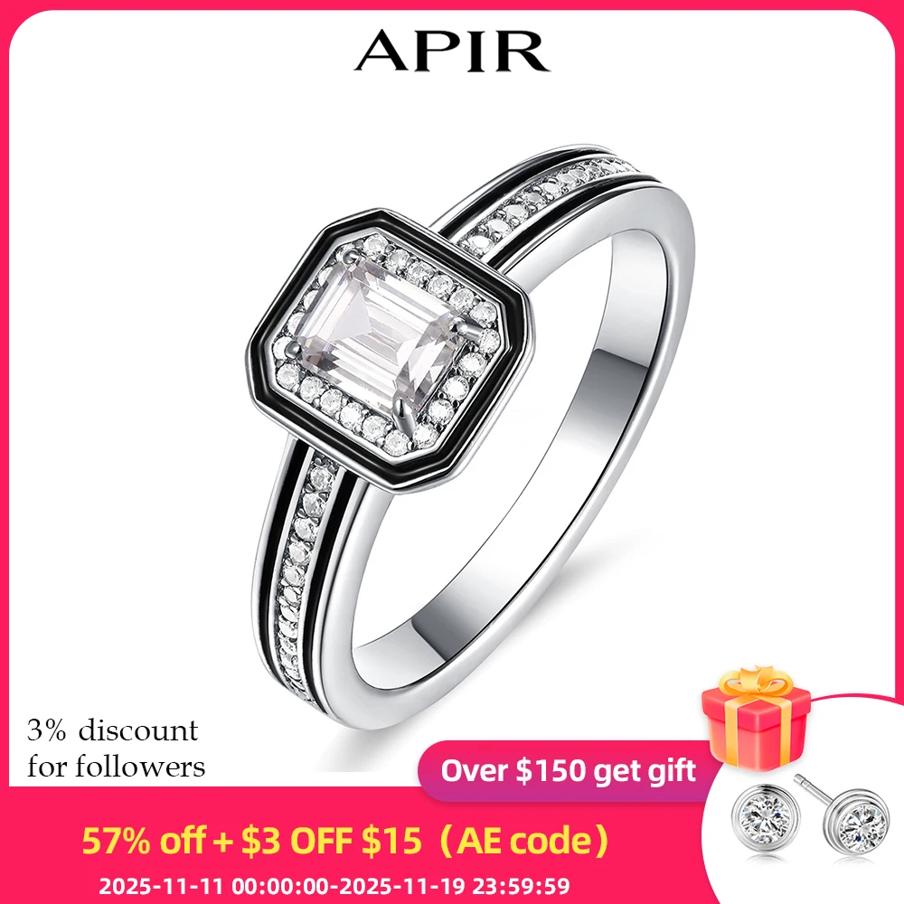 

APIR Claw Inlaid Grandmother Cut 5A Square Zircon Ring for Women Man K Gold Plated Rose Gold Fashion Luxury Quality Jewelry Ring