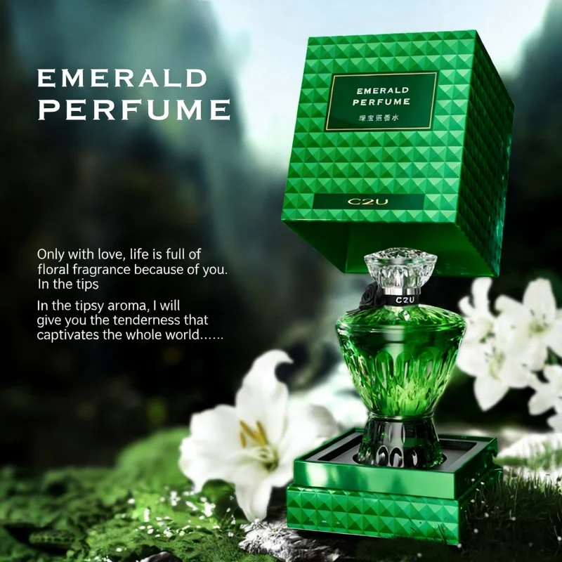 75ml Green Bottle Perfume for Women | Fresh Fruity Floral Scent, Long-Lasting Fragrance