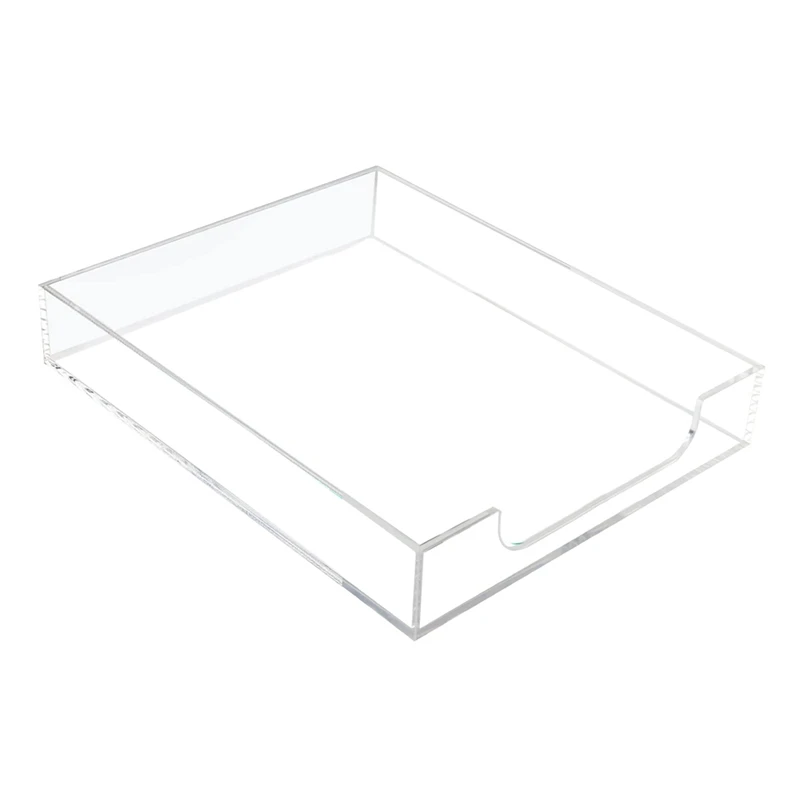 

A23F-Acrylic Letter Tray Paper Organizer, Transparent Desktop Organizer Tray Stackable Desktop Accessory Tray