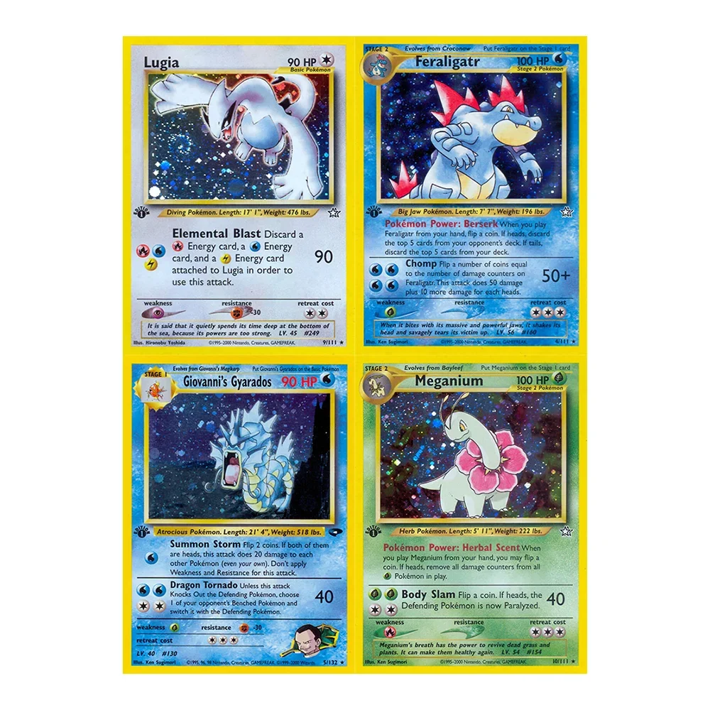 

Holographic PKM Collection Cards PTCG Proxy Card Blue Core Paper Card Kids PKM Charizard/Typhlosion/Feraligatr/Pichu