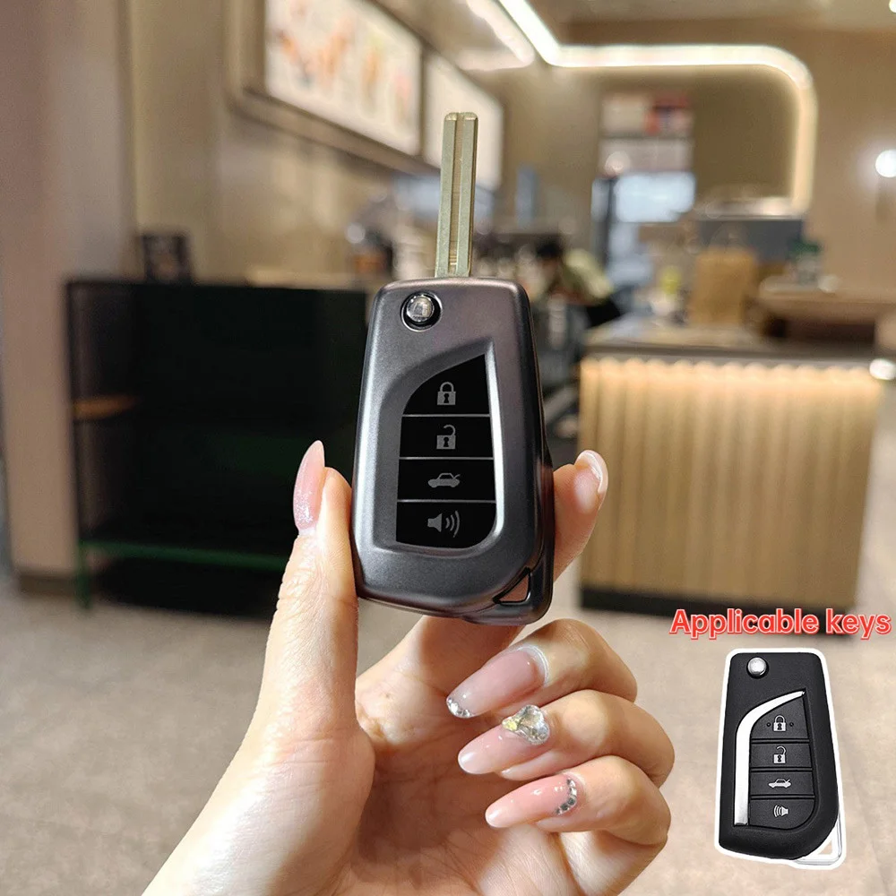 2/3/4 Buttons TPU Folding Car Key Case Shell Fit for Toyota RAV4 Corolla LE SE C-HR Forruner Keyless Auto Accessories