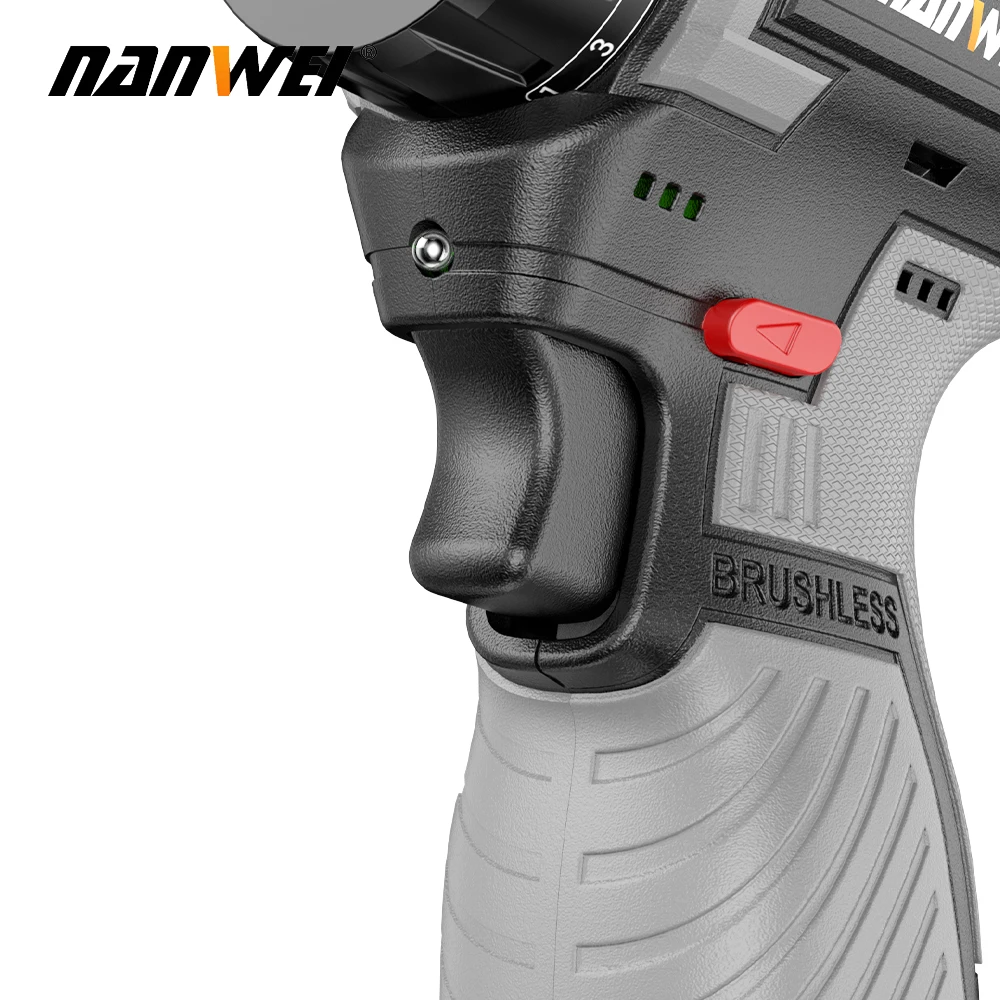 Nanwei 21V Brushless Li-ion Battery Dual Speed Screwdriver Household Electric Screwdriver Cordless Drill Screwdriver