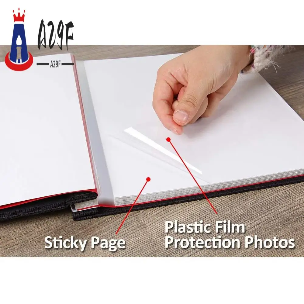 

A29F-Photo Album Self Adhesive Scrapbook For Wedding/Family/Lovers Linen Cover DIY Gift For Valentines Day Mothers