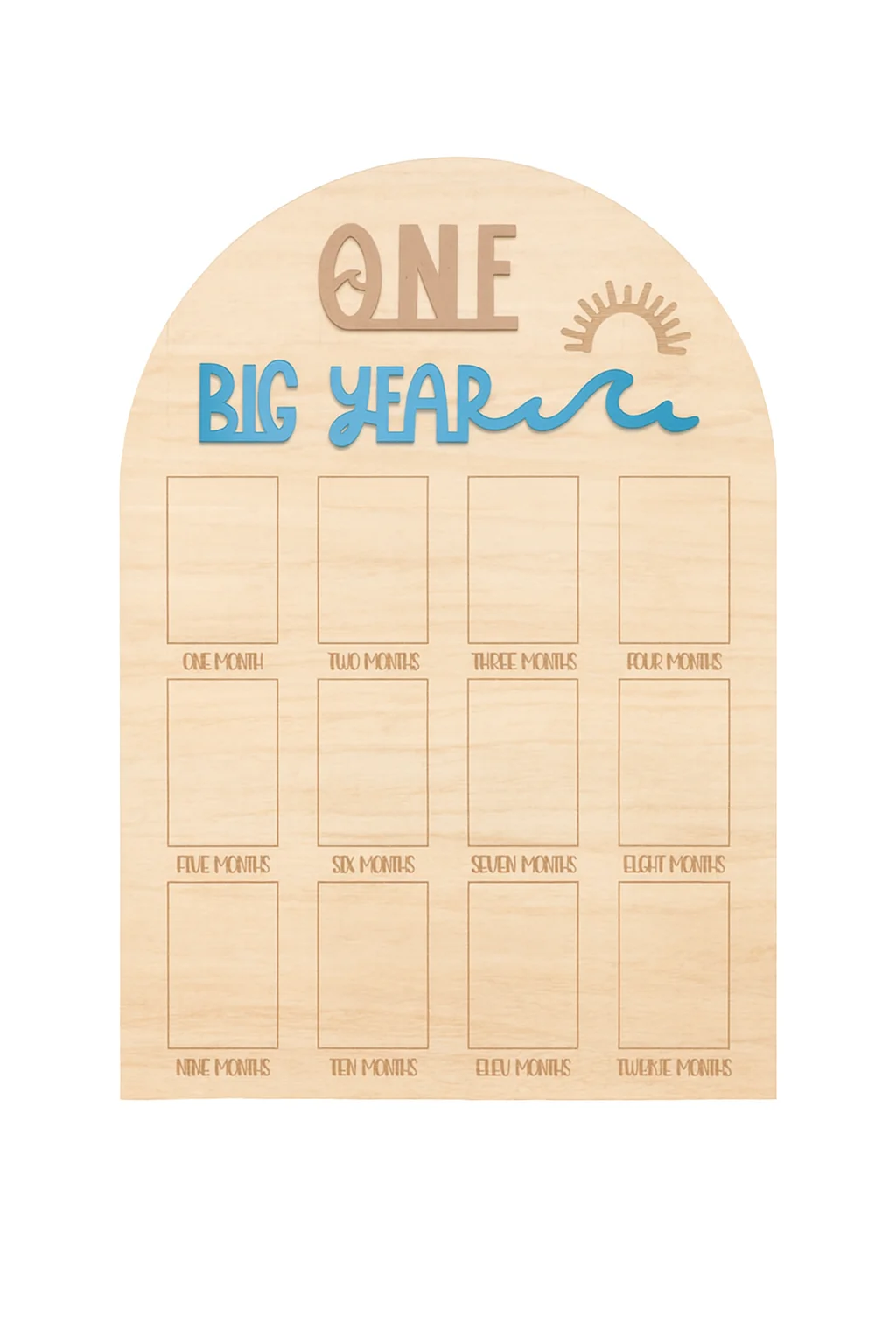 

The Big One surf One Year Old Photo Board - My First Year Photo Display Wood Board, Wave Theme Monthly Milestone Photo Board, Th