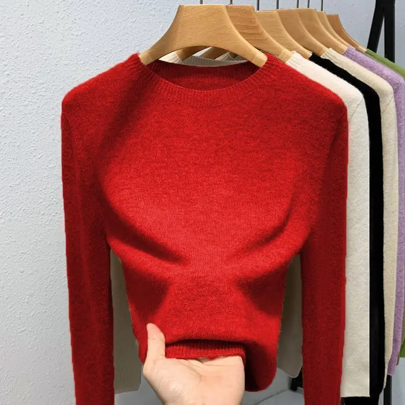 Warm Top Soft and Cosy Round-neck Base Layer Jumper; New Autumn/winter Knit Top