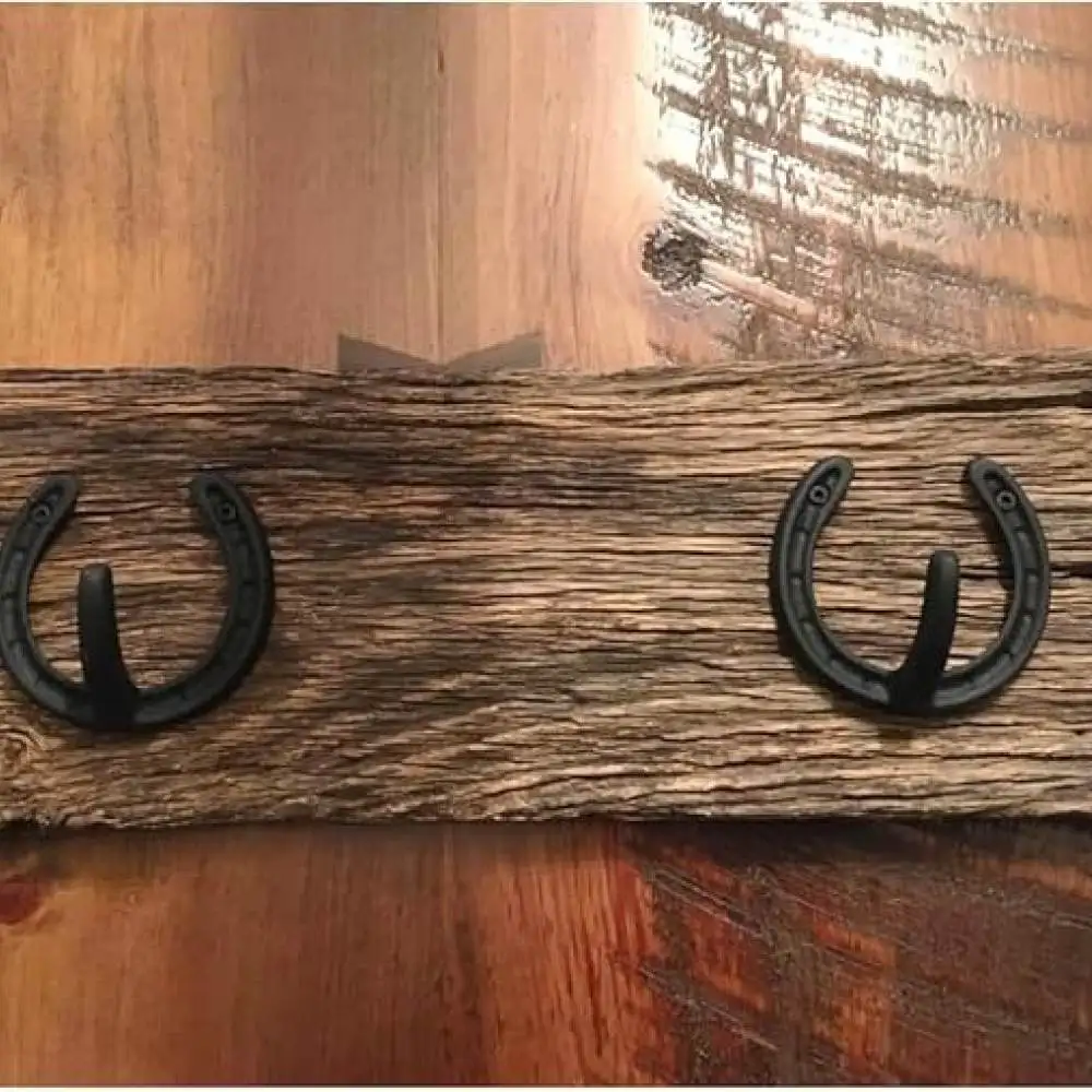 Decorative Cast Iron Horseshoe Wall Hook Retro Industrial Hanger Storage Rack For Home Entryway Door Furniture Craft