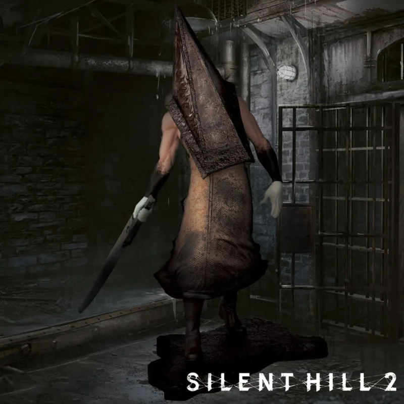 Scary Pyramid Head Figure Bubble Head Nurse Statue Set Creative Game Character Model Desktop Decor Collectible Gift For Home