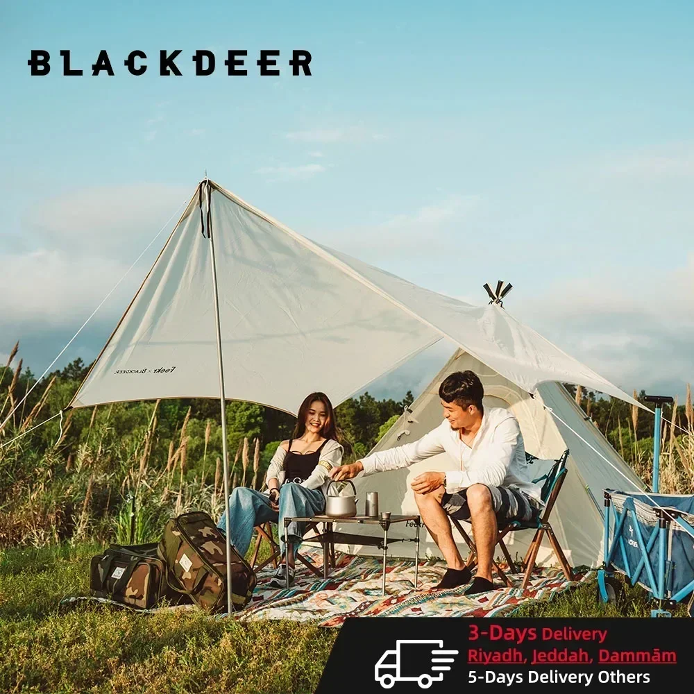 BLACKDEER  4 Person Ultralight Tent 68D Polyester Oxford Cloth Combination Set Outdoor Camping Sunshade Rainproof Home Driving