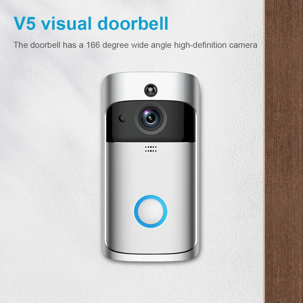 WiFi Smart Video Doorbell Camera Night Vision Wireless Visual Intercom Doorbell Intelligent Doorbell Indoor Outdoor Surveillance