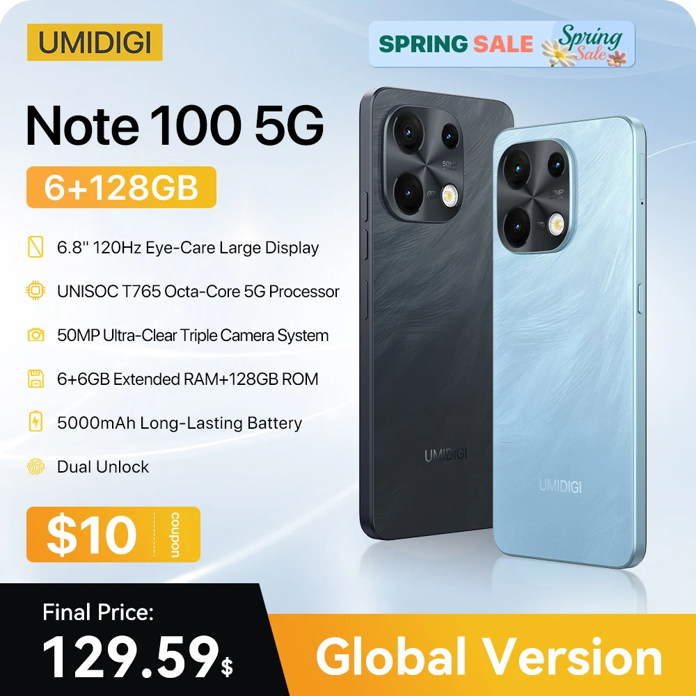 UMIDIGI Note 100 5G Android 14 Smartphone 5G 6.8