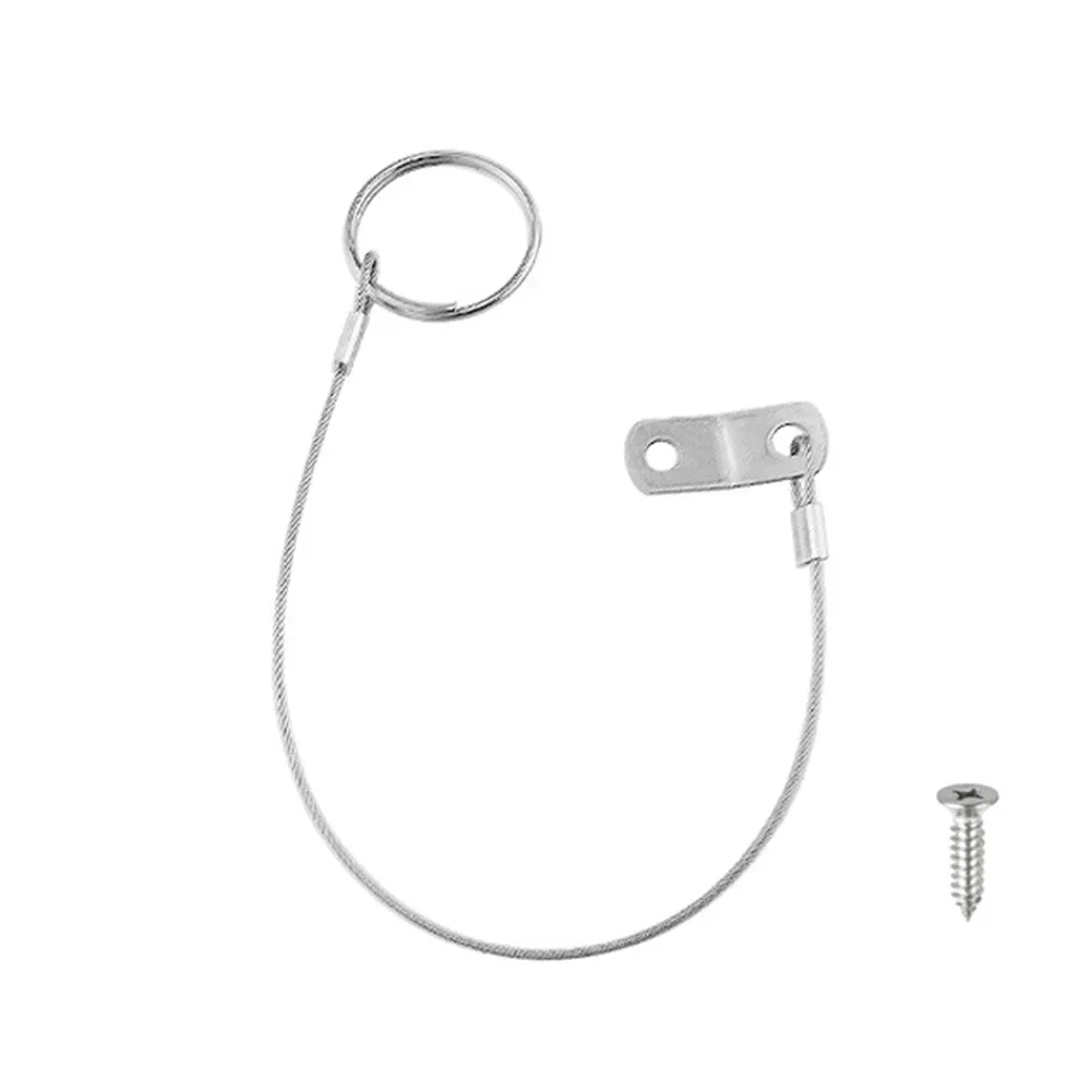 316 Stainless Steel Lanyard Cable Safety Tether Wire For Loss Prevention 1 Loop With Quick Release Ring & Rubber    New