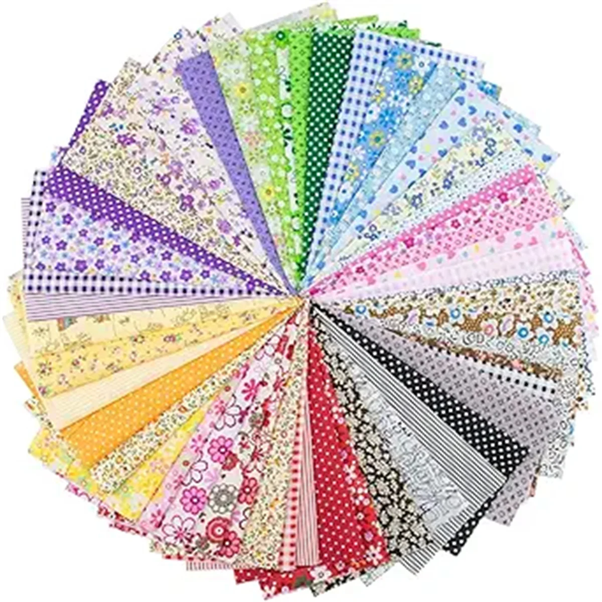 50 Pieces Assorted Craft Fabric Bundle 8' X 8' (20cm X 20cm) Printed Patchwork Squares for DIY Sewing Quilting Scrapbooking