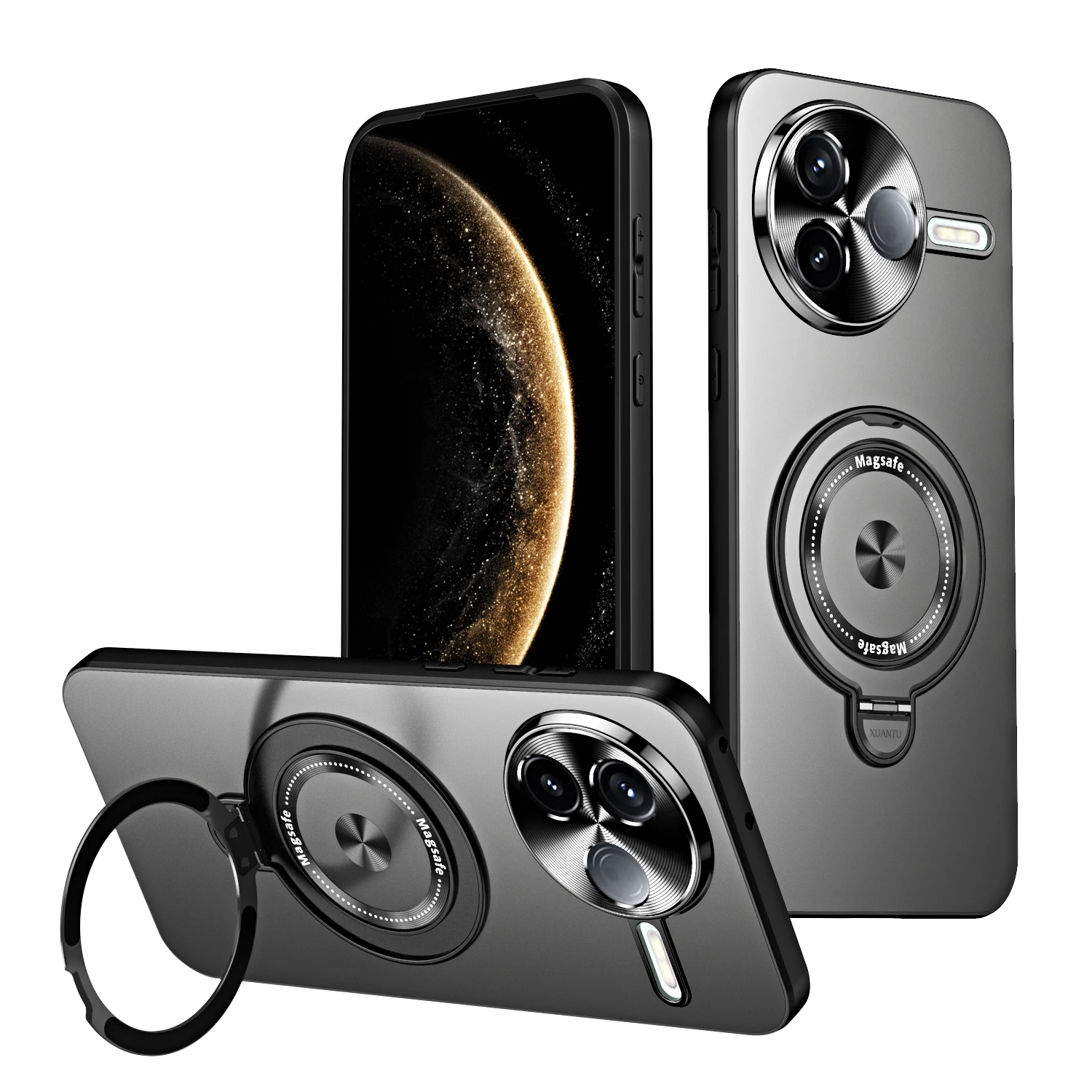 

Противоударный силиконовый чехол для телефона с защитой от падения для Redmi K80 Pro Poco F7, ультра беспроводная зарядка, металлический держатель, мягкий чехол